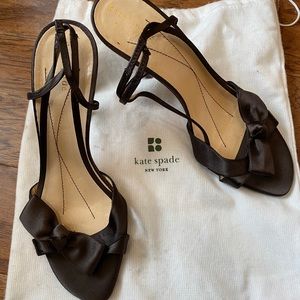Kate Spade Bow Heels, Chocolate Brown, Sz 7.5